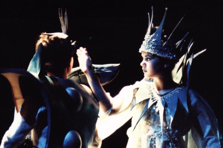 The Snow Queen leads Kay away